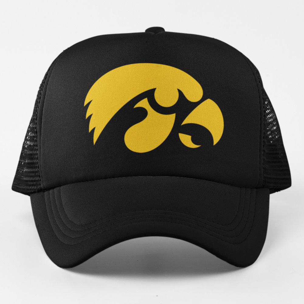 NEW Iowa Hawkeyes Big Logo Foam Trucker Snapback Hat BLACK